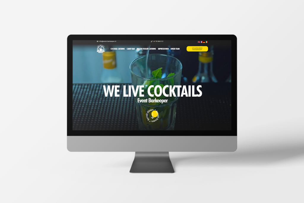 Event Barkeeper Webseiten Redesign