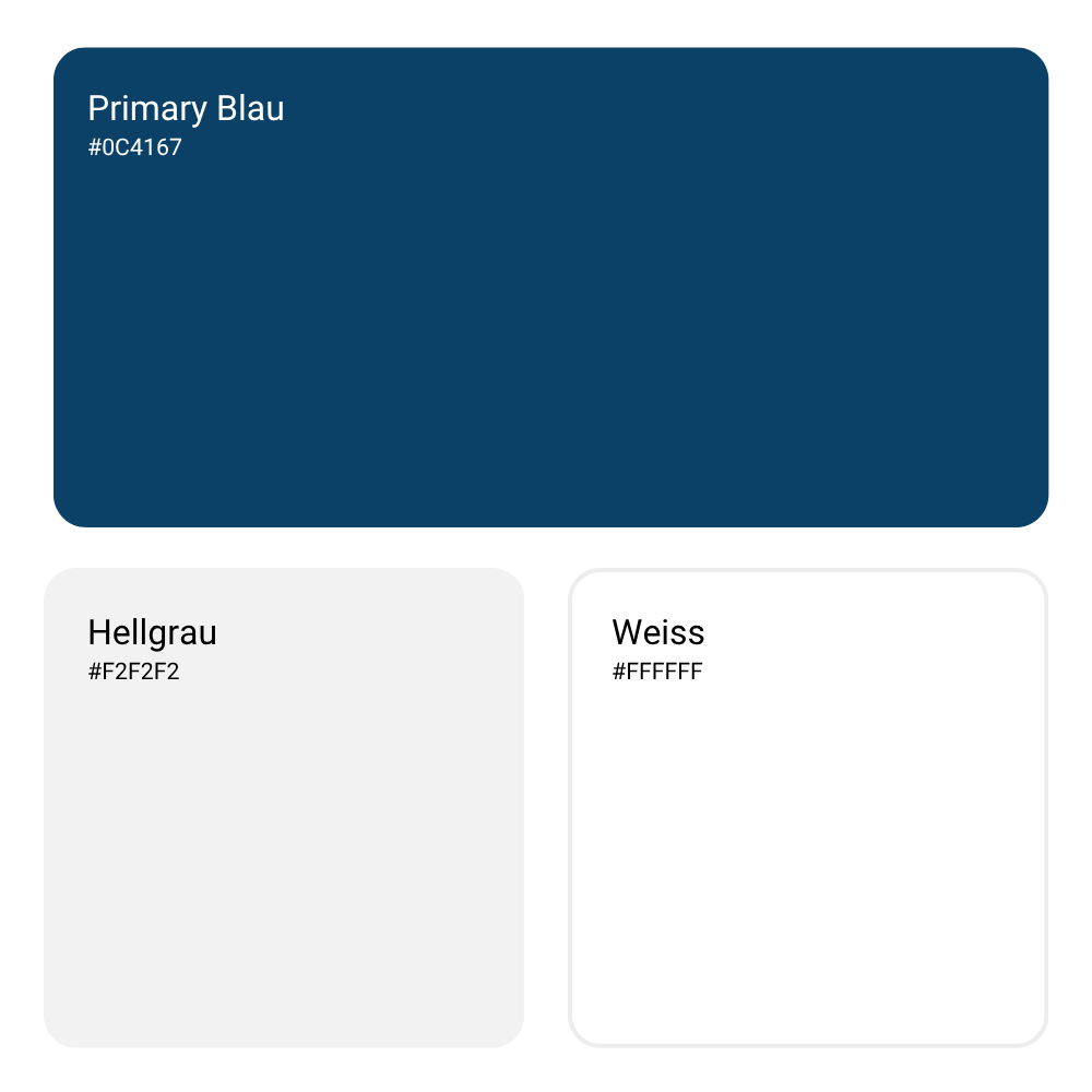 farbpalette blau, hellgrau und weiss