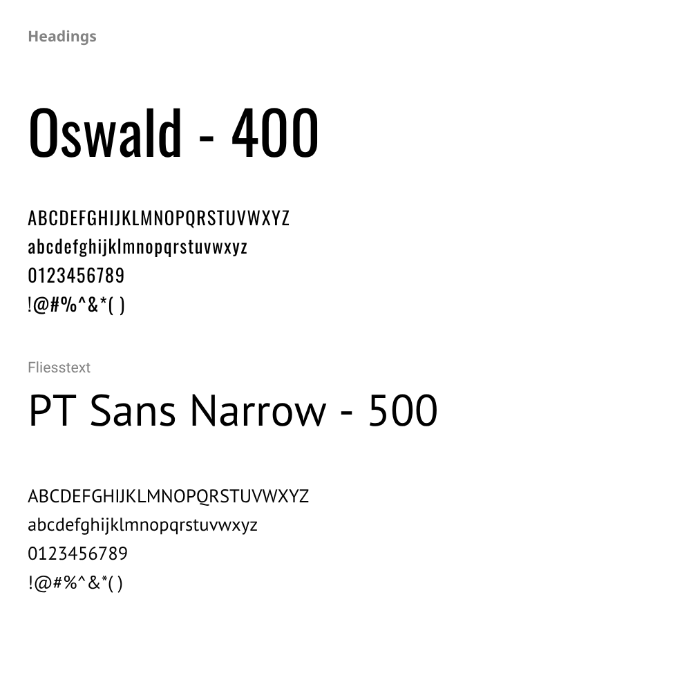 headings oswald 400 – fliesstext pt sans narrow 500