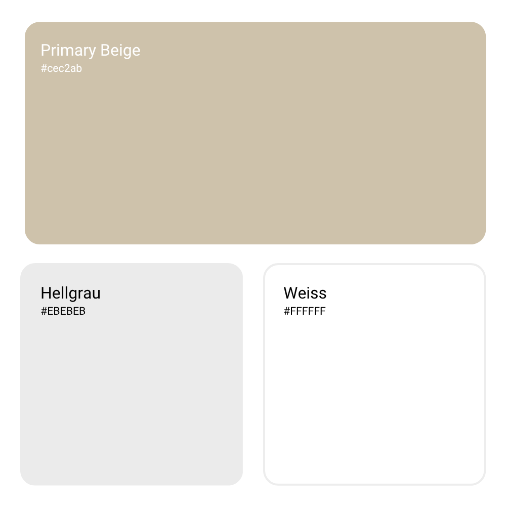 farbpalette beige, hellgrau und weiss