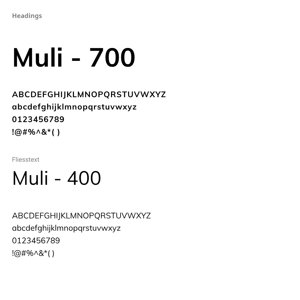 font ansicht muli mit abc und zahlen