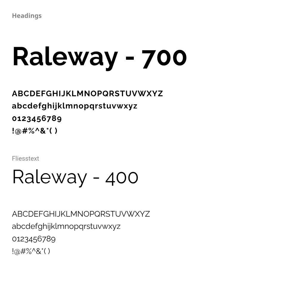 font ansicht raleway mit abc und zahlen