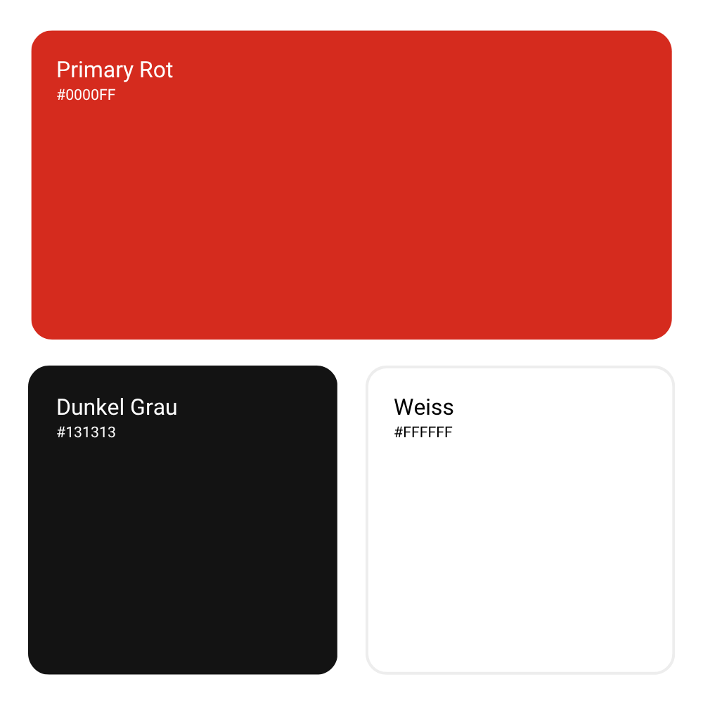 farbpalette rot, dunkelgrau und weiss