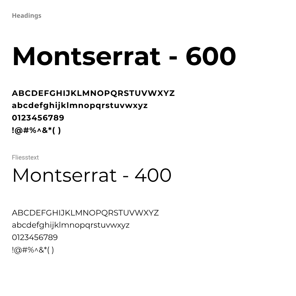 headings montserrat 600 – fliesstext montserrat 400