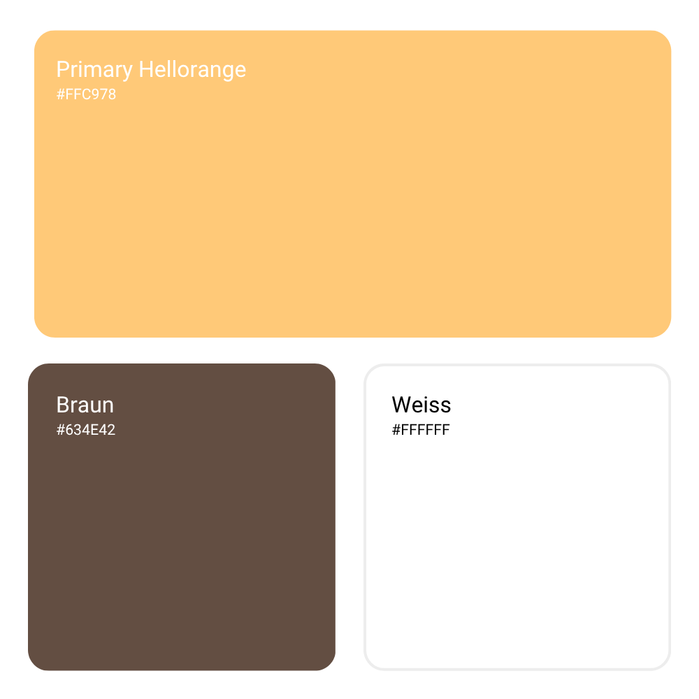 farbpalette hellorange, braun und weiss