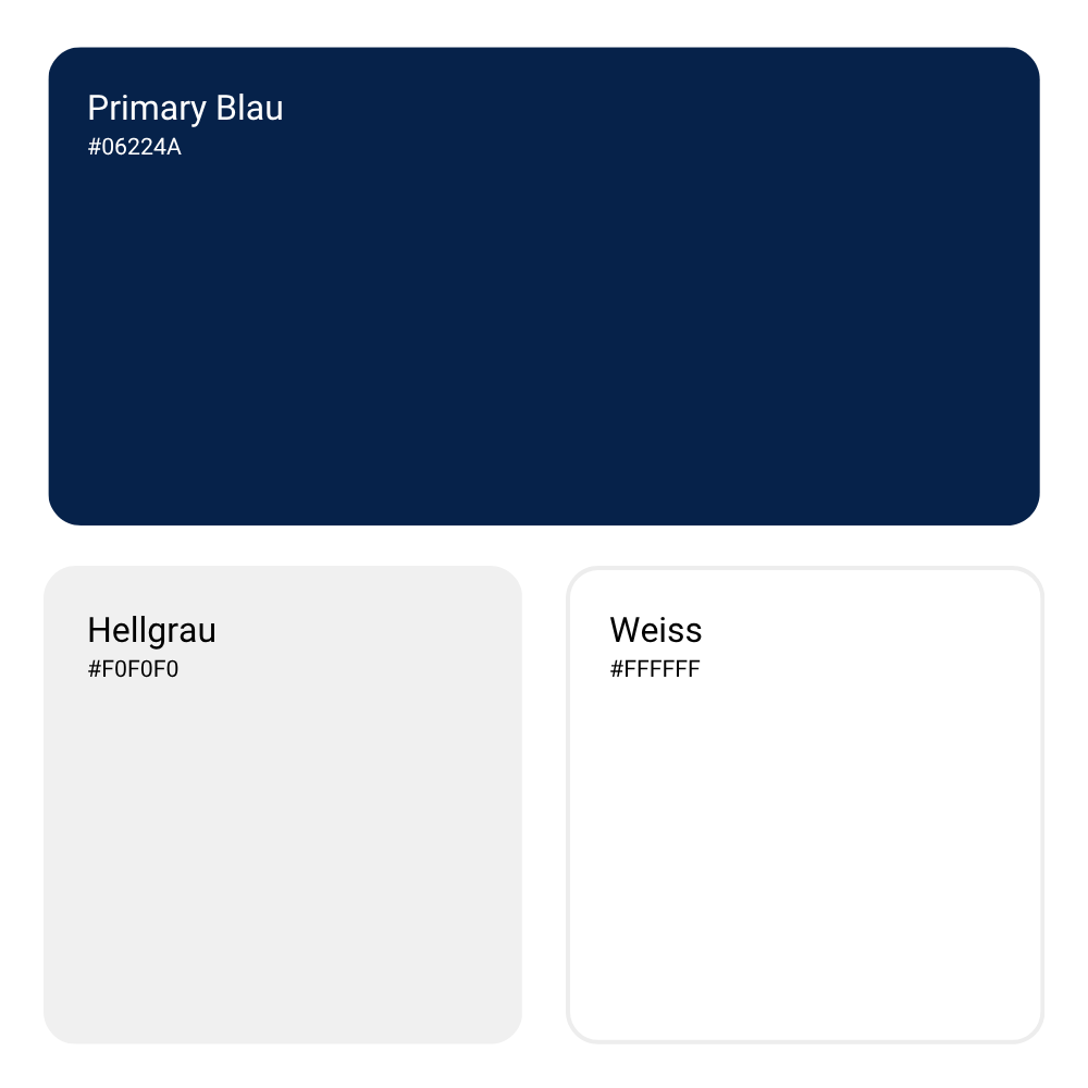 farbpalette blau, hellgrau und weiss