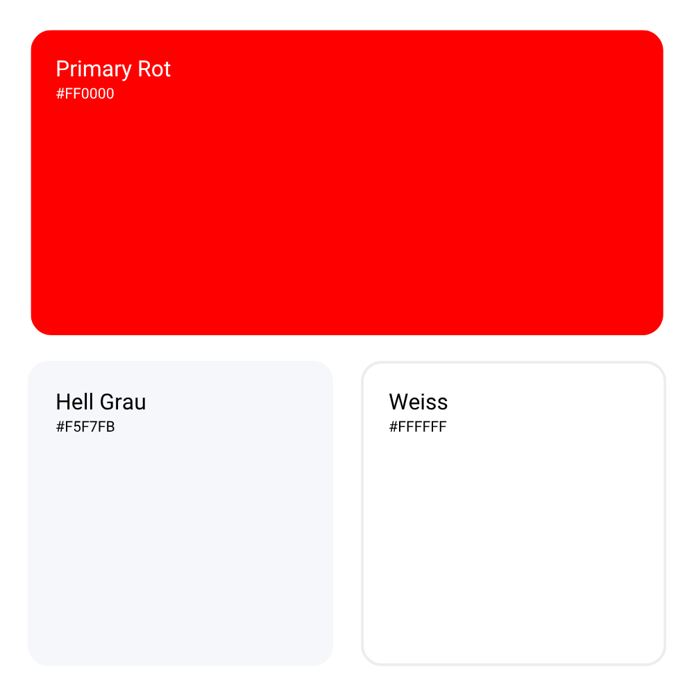 farbpalette rot, hellgrau und weiss