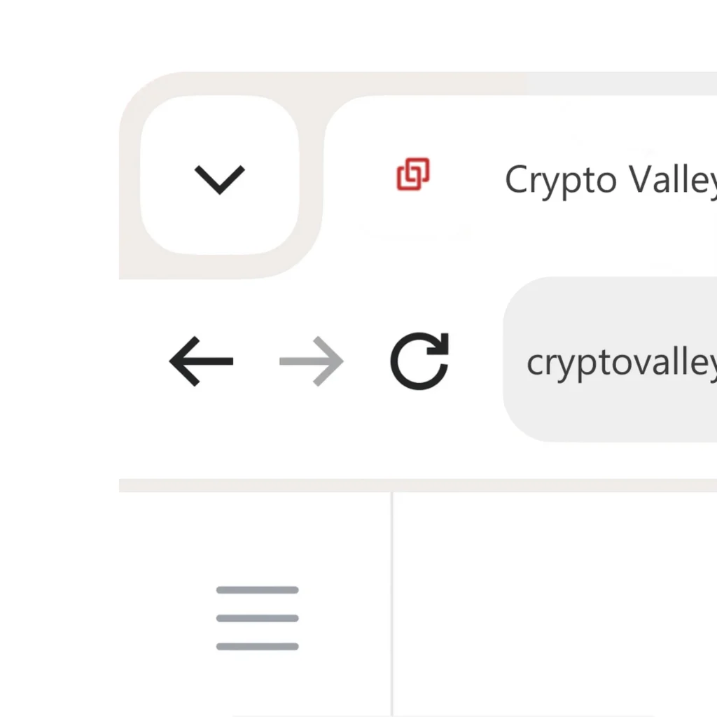 Benutzeroberflaeche mit Dropdown Symbol Navigationspfeilen Aktualisieren Icon Suchfeld und Menuesymbol.
